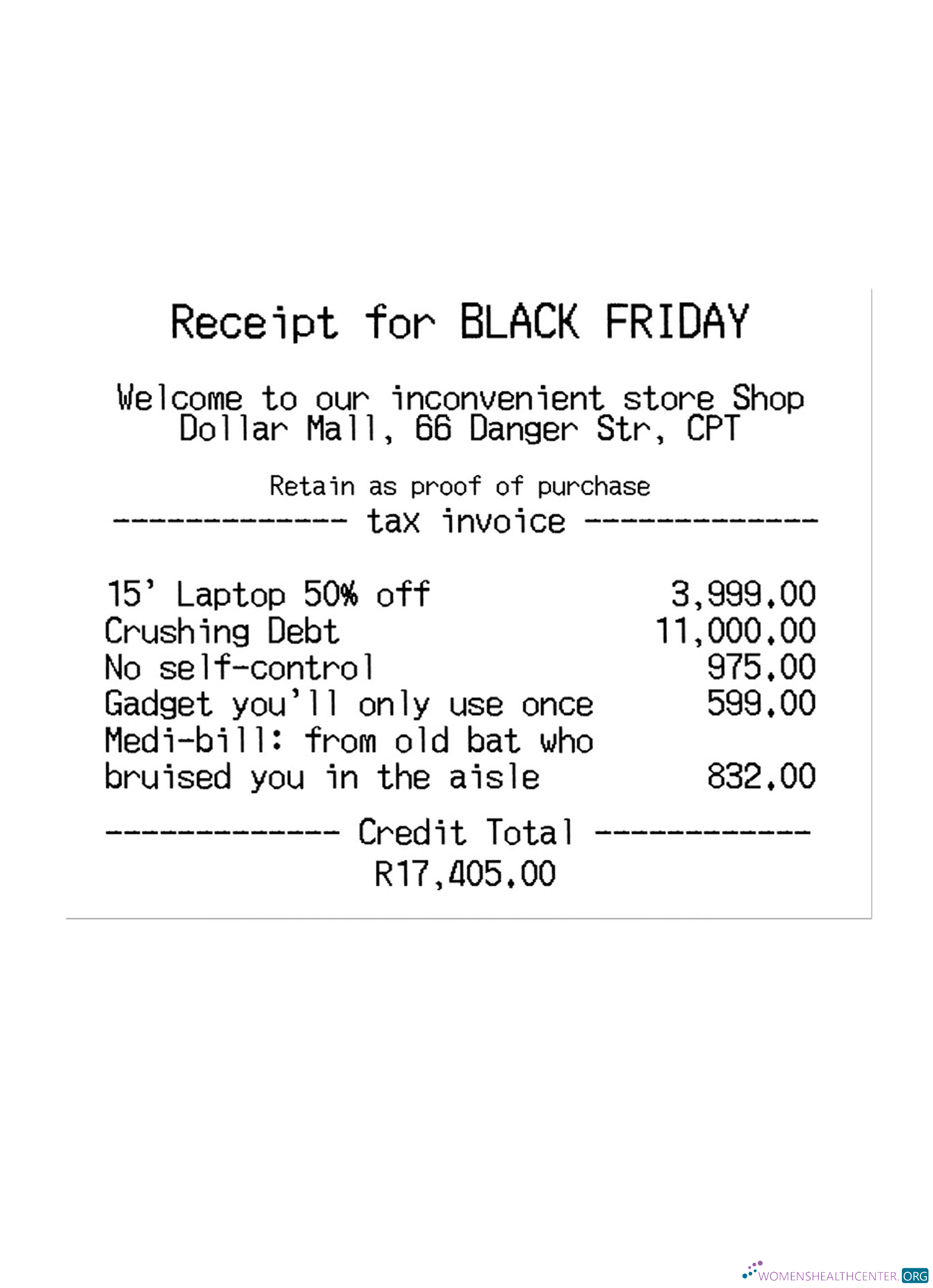 Download RECEIPT FOR BLACK FRIDAY payment check Photoshop template